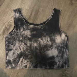 Shein grey, black, and white cropped tank top